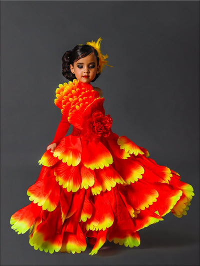 Halloween Costumes | Girls Deluxe Red Spanish Flamenco Dancer Costume