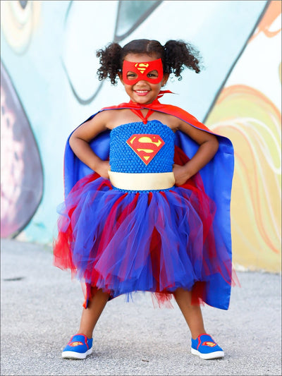 Kids Halloween Costumes | Supergirl Tutu Dress - Mia Belle Girls