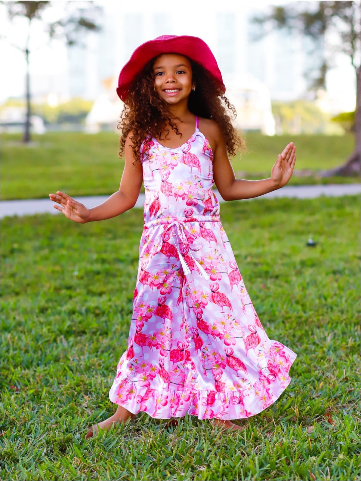 Little Girls Spring Jumpsuits  Floral Print Ruffle Palazzo Jumpsuit – Mia  Belle Girls