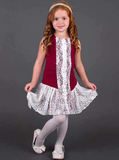 Girls Dress w/ Lace Sequin Center Piece and Lace Skirt - Fall Low Stock
