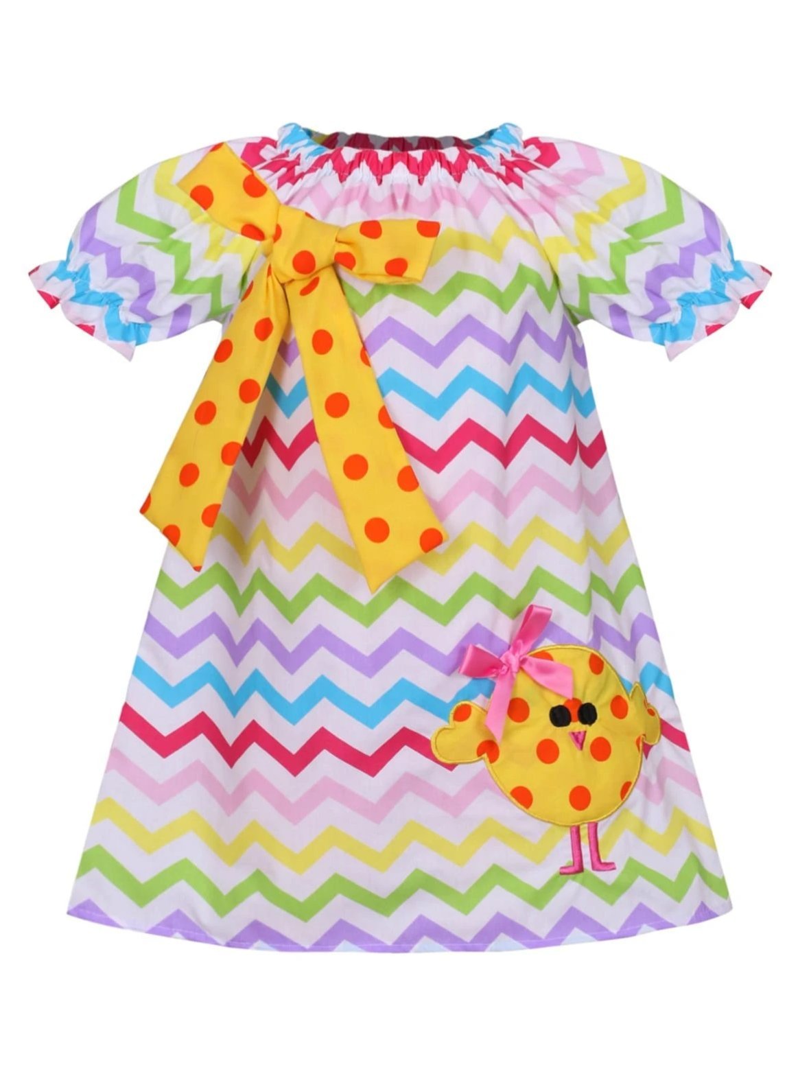 Kids Casual Easter Dress | Little Girls Easter Egg Stripe Dress