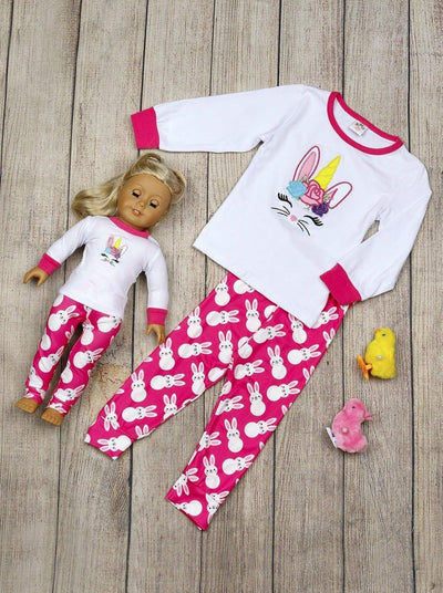 Girls Easter Themed Leggings Set with Matching Doll Set