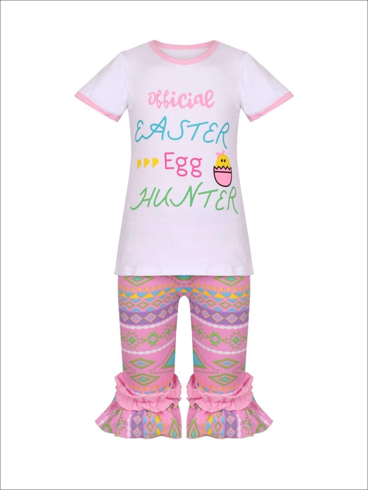 Girls Outfits | Official Easter Egg Hunter Top & Ruffle Capri Leggings