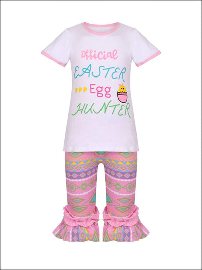 Girls Outfits | Official Easter Egg Hunter Top & Ruffle Capri Leggings