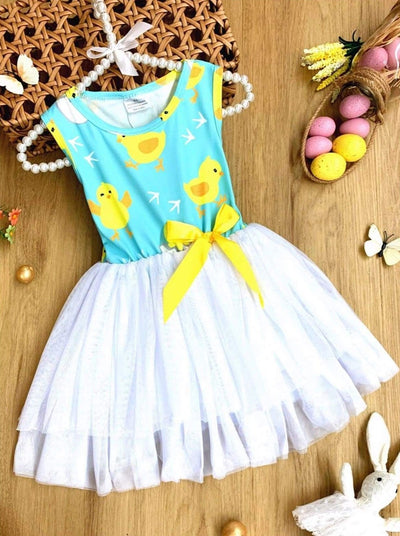 Girls Easter Themed Tutu Dress with Bow - Girls Easter Dress 2T/10Y