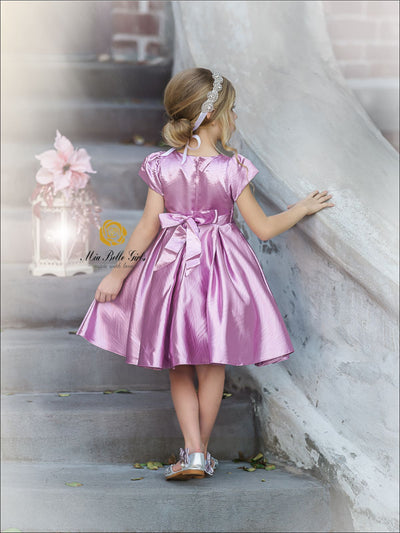 Girls Formal Dresses |  Satin Embroidered Lace Applique Party Dress