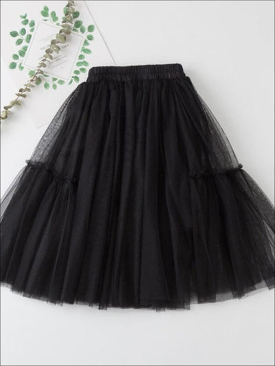 Girls Fall Elastic Waist Tutu Skirt - Black / 4T/5Y - Girls Skirt