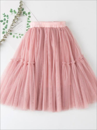 Girls Fall Elastic Waist Tutu Skirt - Pink / 4T/5Y - Girls Skirt