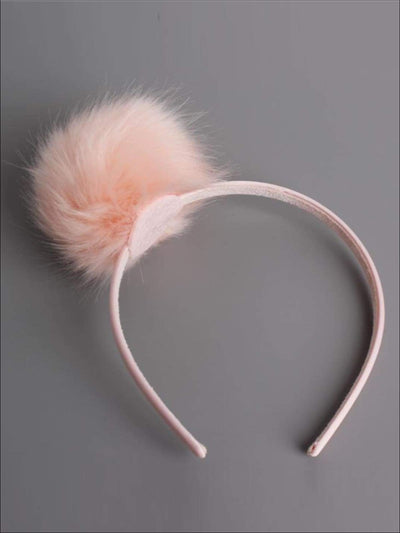 Girls FAUX FUR Headband - Pink / One - Hair Accessories