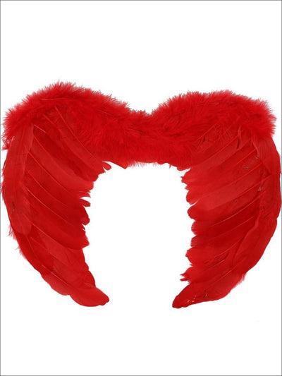 Kids Halloween Accessories | Red Feather Wings | Mia Belle Girls
