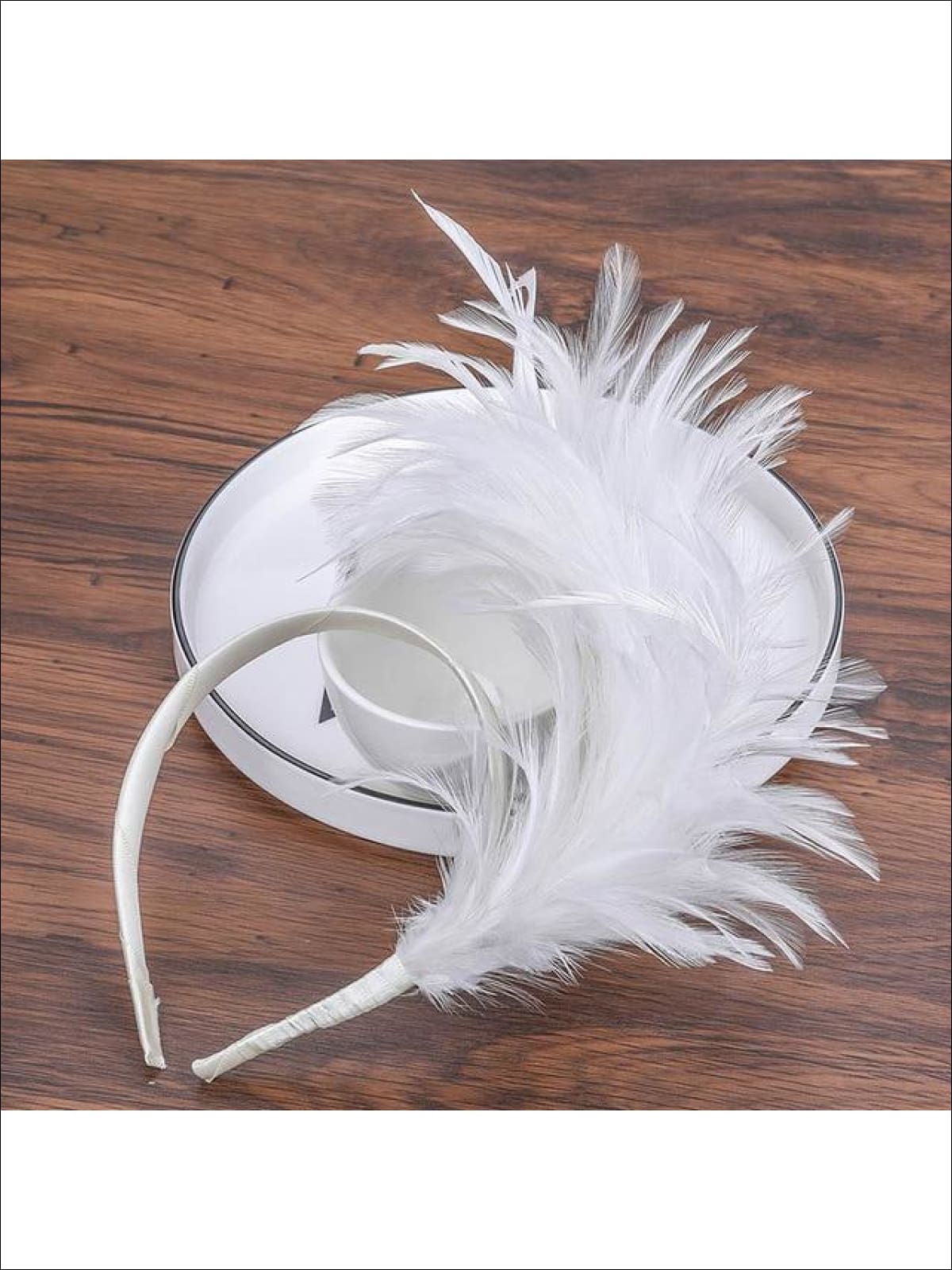 Kids Halloween Accessories | White Feather Headband | Mia Belle Girls