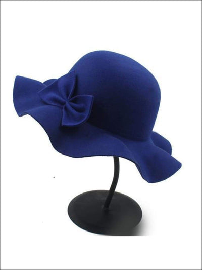 Girls Fedora Hat - Blue / Brim size: 4.5CM Hat size: 52-54CM Hat High: 9CM - Girls Hat