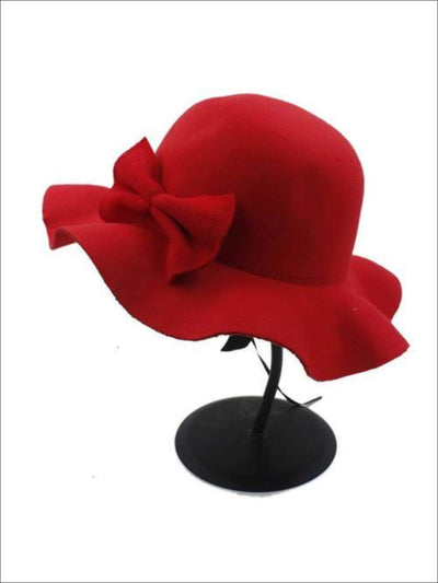 Girls Fedora Hat - Red / Brim size: 4.5CM Hat size: 52-54CM Hat High: 9CM - Girls Hat