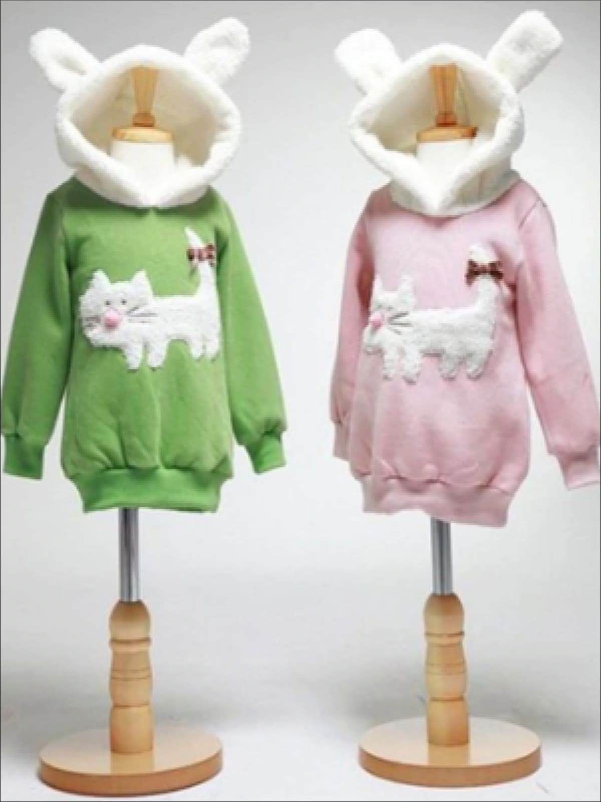 Sweaters & Cardigans | Fleece Cat Applique Hoodie | Mia Belle Girls