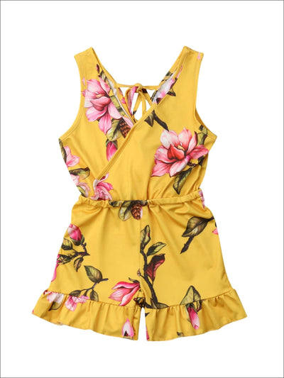 Toddler Spring Causal Rompers | Little Girls Floral Ruffle Romper – Mia ...
