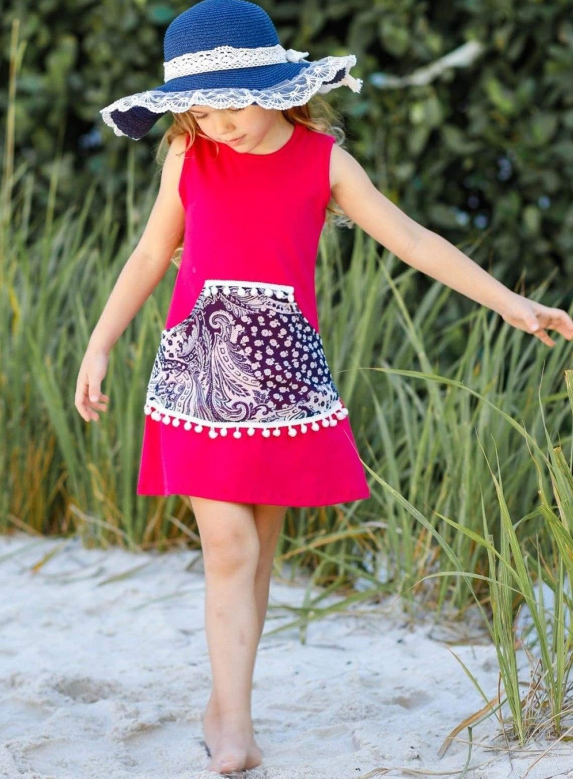 Toddler Spring Dresses | Little Girls Kangaroo Pocket Tank Dress