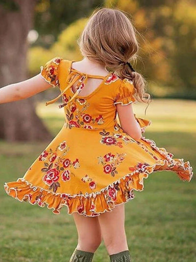 Growing On Me Boho Ruffle Dress - Spring Casual Dress - Mia Belle Girls