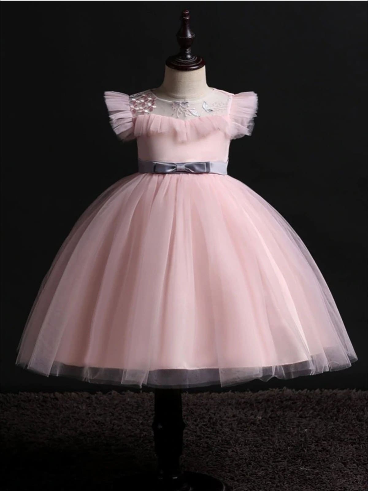 Girls Flutter Sleeves Party Princess Dress | Toddler Spring Dresses