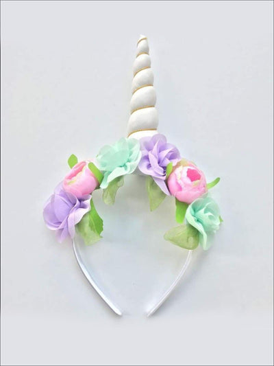 Halloween Accessories | Flower Unicorn Headband - Mia Belle Girls
