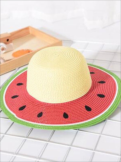Girls Fruit Straw Hat - Red / Kids-One Size - Mommy & Me Accessories