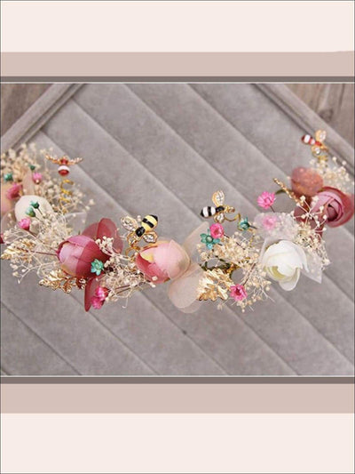 Girls Garden Fairy Flower Crown Headband - Hair Accessories