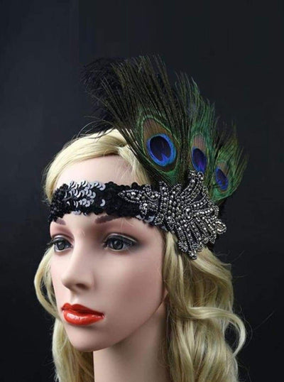 Kids Halloween Accessories | Vintage Feather Sequin Flapper Headpiece