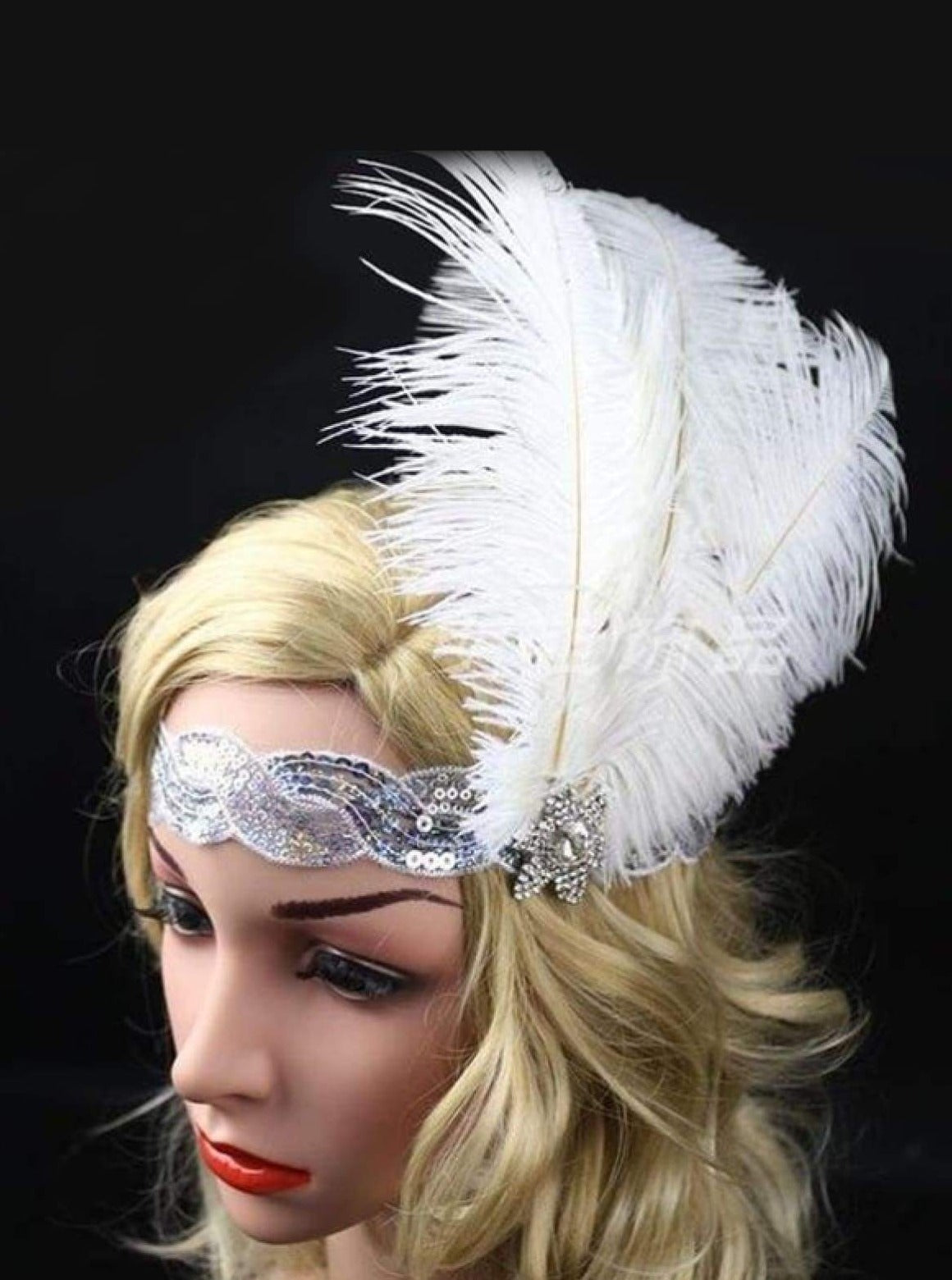 Kids Halloween Accessories | Vintage Feather Sequin Flapper Headpiece