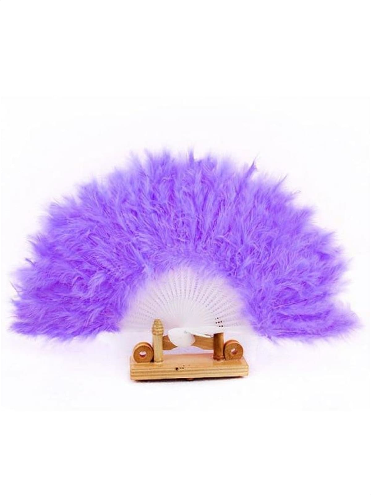 Girls Glamorous Vintage Style Feather Fan ( Multiple Color Options) - Purple - Girls Halloween Costume