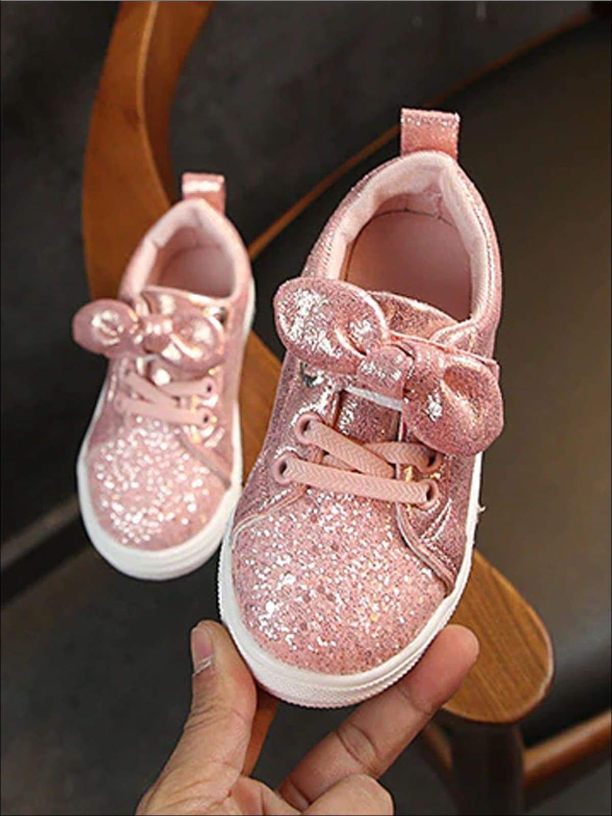 Girls Glitter Bow Princess Sneakers - Girls Sneakers