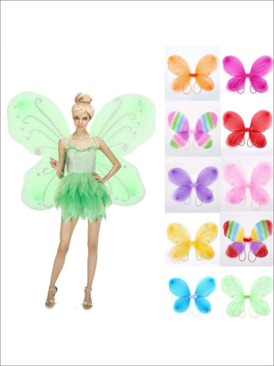 Girls Glitter Fairy Butterfly Wings ( Multiple Color Options) - Girls Halloween Costume