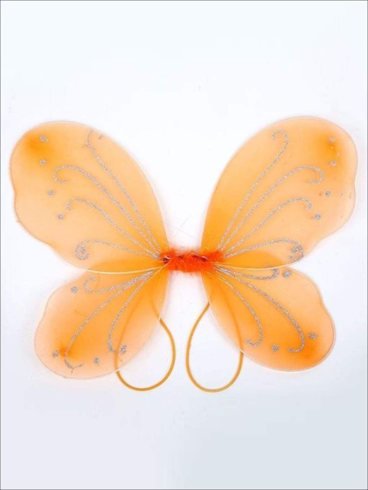 Girls Glitter Fairy Butterfly Wings ( Multiple Color Options) - Orange - Girls Halloween Costume