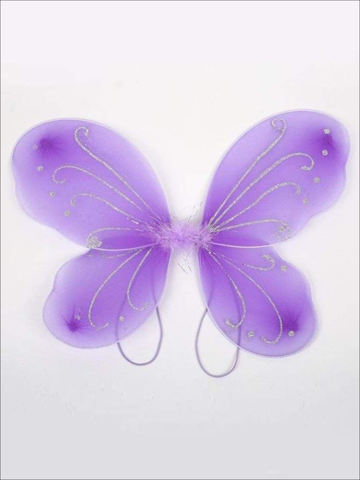 Girls Glitter Fairy Butterfly Wings ( Multiple Color Options) - Purple - Girls Halloween Costume