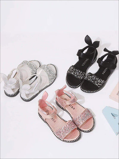 Mia Belle Girls Glitter Bunny Ear Sandals | Shoes By Liv and Mia