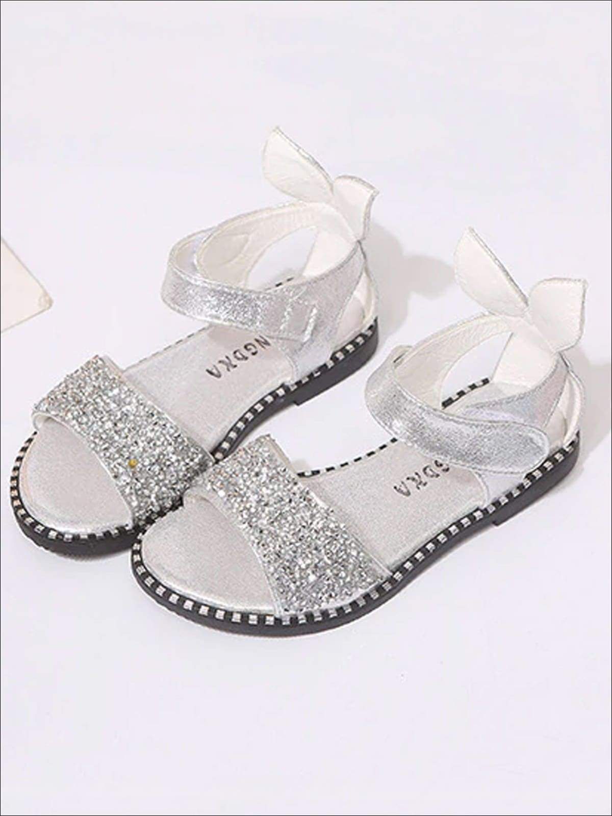 Mia Belle Girls Glitter Bunny Ear Sandals | Shoes By Liv and Mia