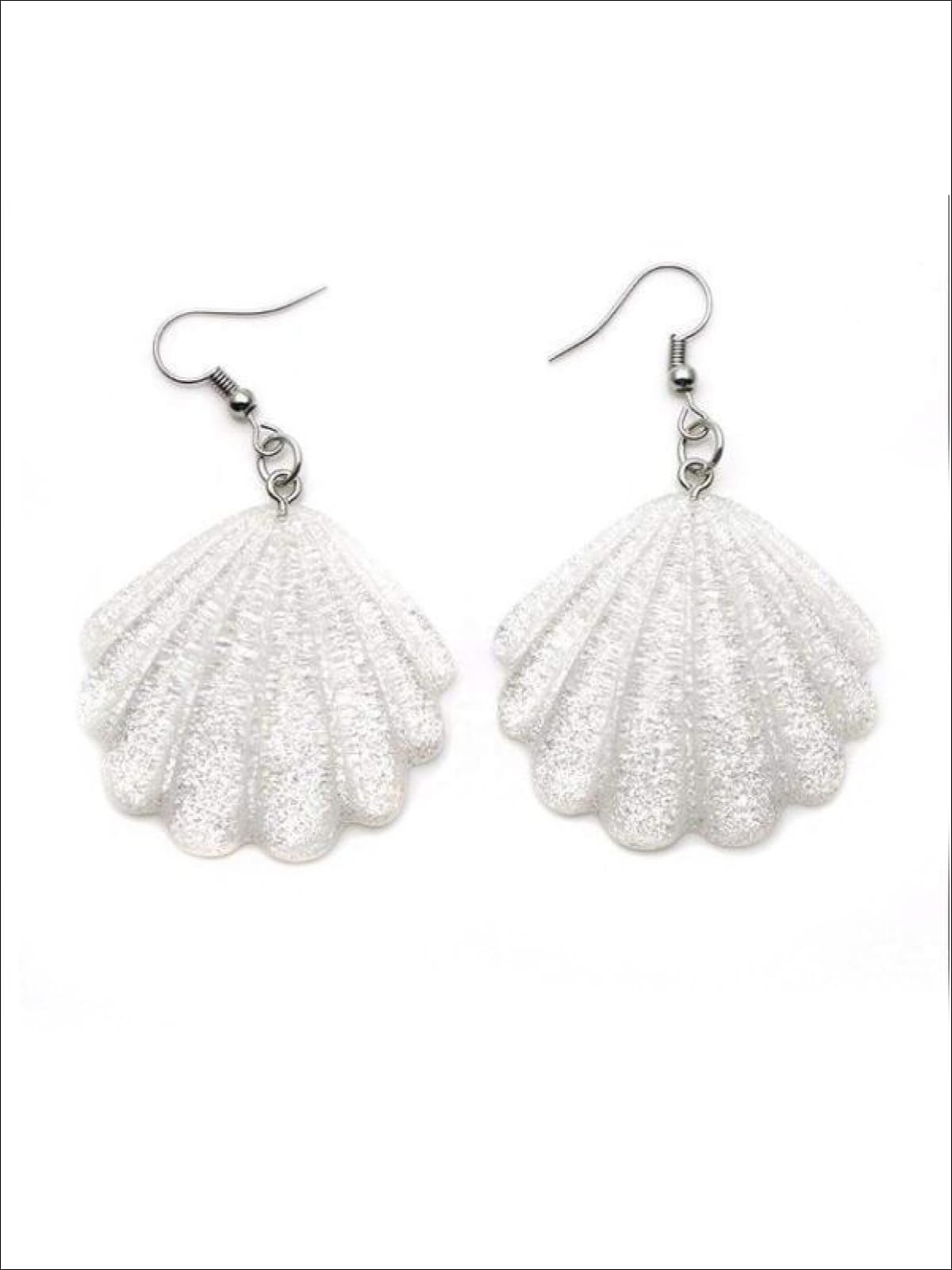 Halloween Accessories | Glitter Sea Shell Earrings | Mia Belle Girls