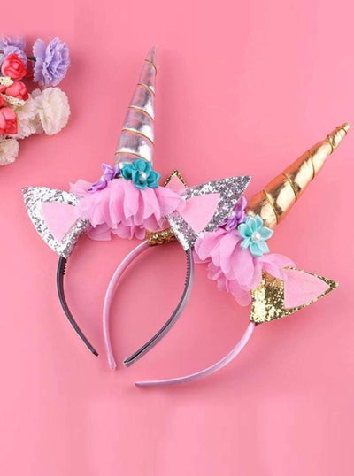 Girls Gold & Silver Magical Unicorn Headband - Girls Unicorn Headband