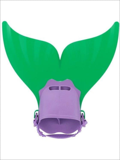 Girls Green/Purple Monofin for Mermaid Tail - Girls Swimmable Monofin for Mermaid Tail