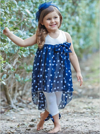 Cute Toddler Outfit | Girls Hi-Lo Polka Dot Tunic & Legging Set