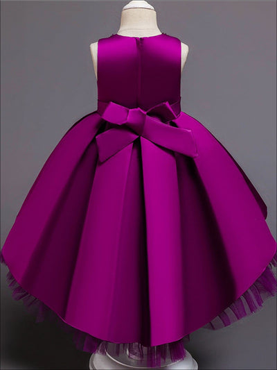 Girls Winter Formal Dress | Girls Hi-Lo Pleated Princess Holiday Dress