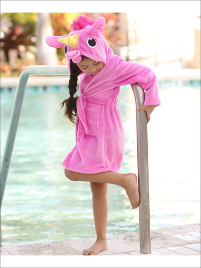 Girls Hot Pink Unicorn Bathrobe - Unicorn Bathrobe