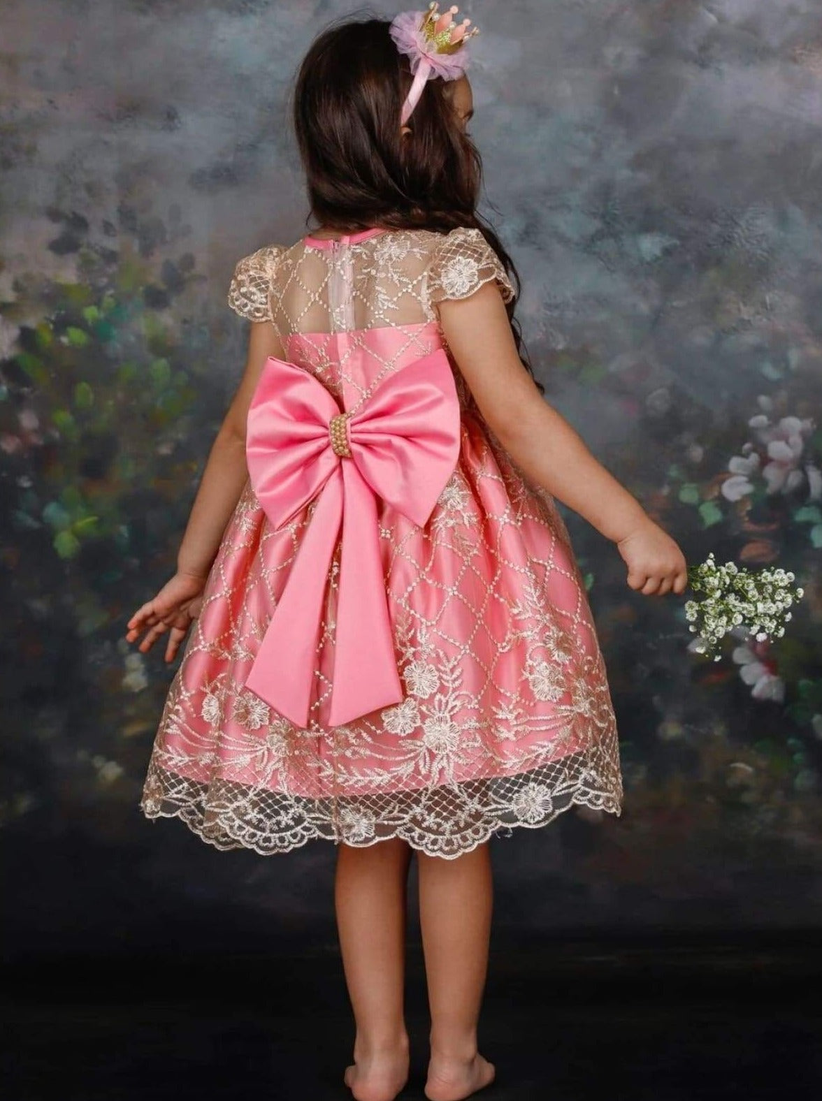 Girls Lace Embroidery Special Occasion Dress - Girls Spring Dressy Dress