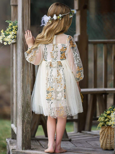 Toddler Spring Dresses | Little Girls Long Sleeve Lace Floral Dress