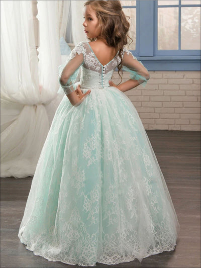 Girls Special Occasion Dress | Lace Embellished Communion Gown
