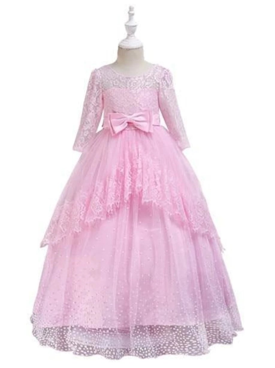 Little Girls Special Occasion Dress | Lace Princess Layered Ball Gown ...