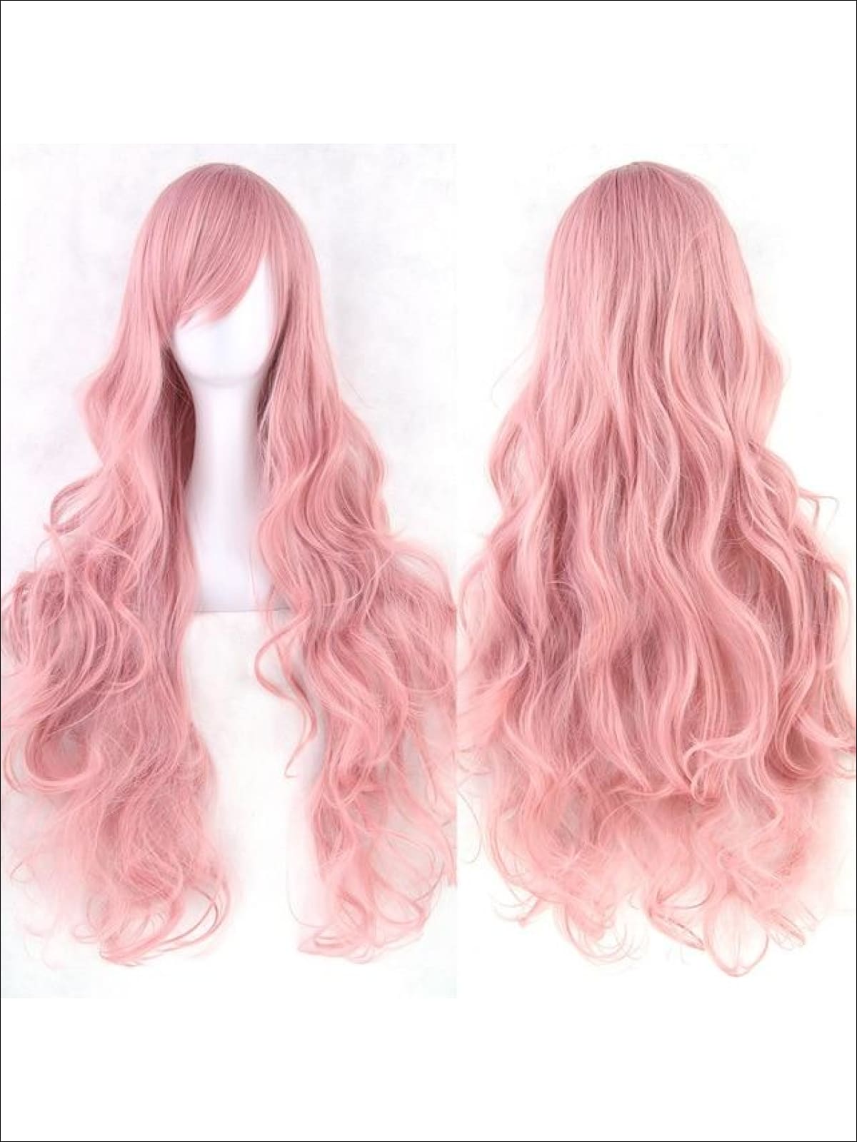 Girls Long Curly Dress Up Wig - Light Pink / One Size - Girls Halloween Costume