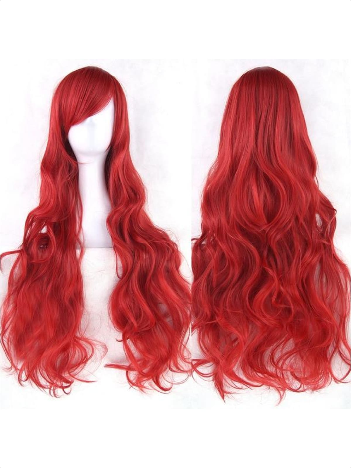 Girls Long Curly Dress Up Wig - Red / One Size - Girls Halloween Costume