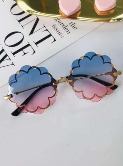 Girls Luxury Flower Frame Round Sunglasses - Multicolor - Girls Accessories