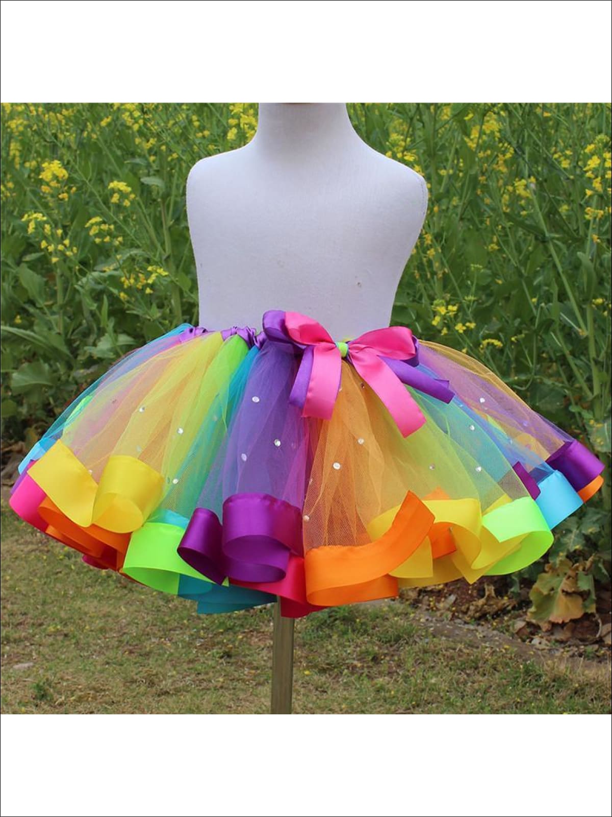 Girls Magical Rainbow Tutu With Rhinestones - Girls Skirt