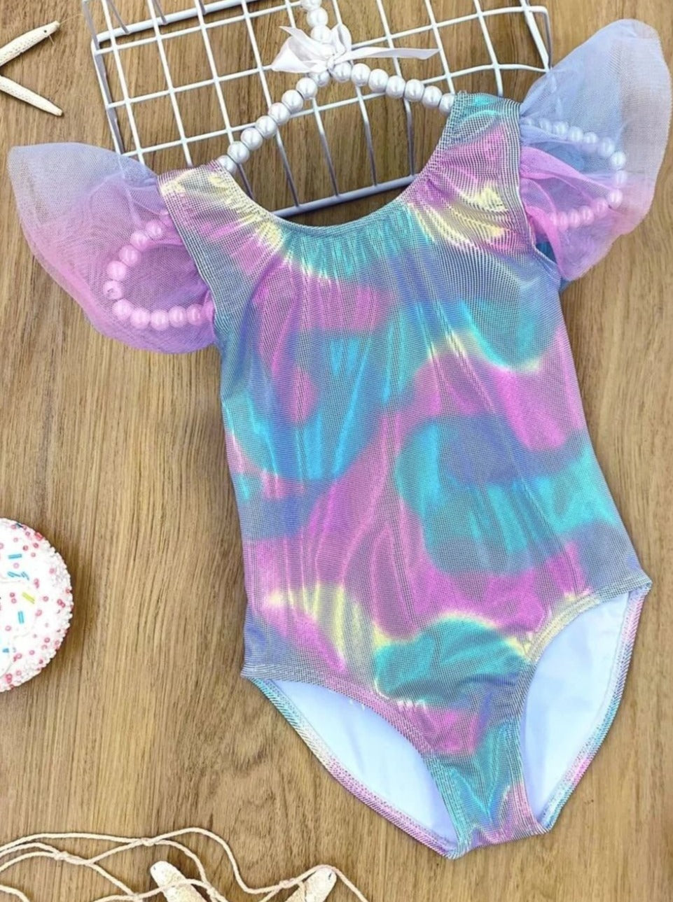 Little Girls Swimwear | Toddler Metallic Rainbow One Piece Swimsuit ...