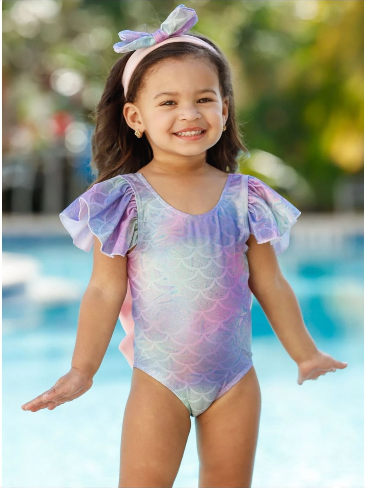 Little Girls Boutique Swimwear | Toddler Mermaid One Piece Swimsuit 